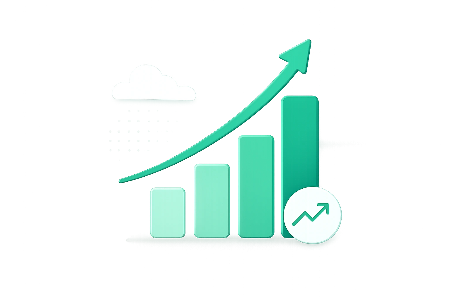 Growing bar chart — scalable business solution